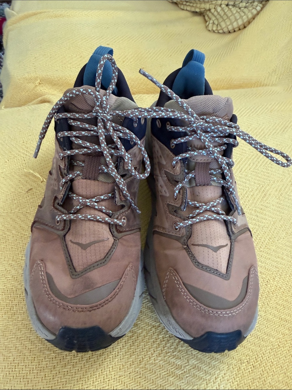 Hoka One One Brown and Blue Women's Trail Running Shoes